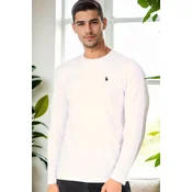 T9588 DEWBERRY BICYCLE COLLAR LONG SLEEVE T-SHIRT-WHITE