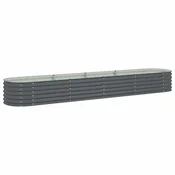 Vidaxl Visoka greda 400x80x44 cm pocinkano jeklo siva
