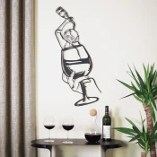 Atelier Del Sofa Zidna dekoracija Glass of Wine Girl-APT749 M, 33x69 cm, 1.2 mm, Crna