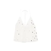 Pull&Bear Top srebrna/bela