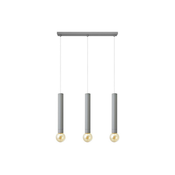 Luster na sajli TUBA 3xE27/60W/230V siva
