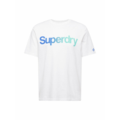 Superdry Majica, plava / akvamarin / bijela
