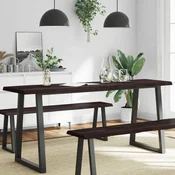 Stolna ploča tamnosmeđa 180x60x(2-6) cm obrađena hrastovina