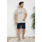 Trendyol Beige - Indigo Regular Fit Koala Printed Shorts Knitted Pajama Set