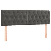 Vidaxl Posteljno vzglavje temno siva 160x7x78/88 cm žamet