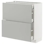 METOD / MAXIMERA Pod.ormaric i 2fronta/3fioke, bela/Havstorp svetlosiva, 80x37 cm