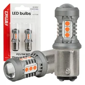 AMIO LED žarnice STANDARD BAY15D P21/5W 3030 15SMD rdeče 12V 24V -05004