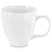 shumee Bela porcelanasta skodelica za pitje kave, čaja, zelišč, pijač, velika 400 ml