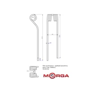 Desni rotacijski obračalnik Claas 9024822 fi 9,5 mm L-410 mm 4 tuljave prašno barvane