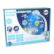 Vrtiljak Projektor Daljinski upravljalnik Melodije Zveni živali Modra