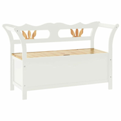 Klupa bijela 107 x 45 x 75,5 cm od masivne jelovine