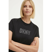 Bombažna kratka majica Dkny ženska, črna barva, DP4T9672