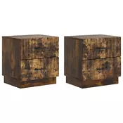 vidaXL Nočna omarica 2 pcs Dimljen hrast 43 x 34,5 x 44,5 cm