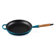Ponev za cvrtje SIGNATURE 28 cm, DEEP TEAL, lito železo, Le Creuset