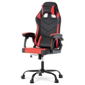 Autronic Igralni stol Gaming chair, red and black eco-leather, rocking mechanism, 135° backrest (KA-L626 RED)