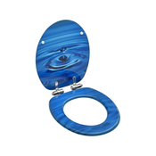 Den Deska za WC školjko počasno zapiranje MDF modra dizajn kapljice