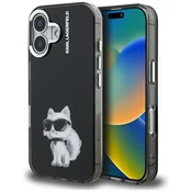 Karl Lagerfeld IML Aquarelle Choupette zadnji ovitek za iPhone 16 črn