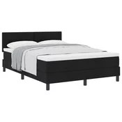 vidaXL Postelja boxspring z vzmetnico Črna 160 x 200 cm blago