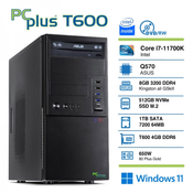 PCPLUS T600 i7-11700K 16GB 512 NVMe SSD 1TB HDD Nvidia T400 4GB GDDR6 Windows 11 Pro namizni računalnik