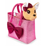 Plišasti pes čivava Chi Chi Love Bow Fashion s torbico - 20 cm
