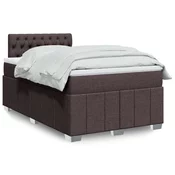 vidaXL vidaXL Box spring postelja z vzmetnico temno rjava 120x190 cm blago, (21321473)