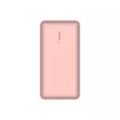 BELKIN BOOST CHARGE (20000 mAH) Power Bank - USB-A and C 15w - Rose Gold (BPB012BTRG)