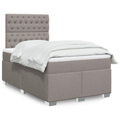 Box spring postelja z vzmetnico taupe 120x200 cm blago