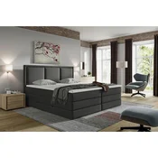 MID.YOU POSTELJA BOXSPRING 180 cm  x 220 cm , tekstil antracit