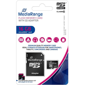 Spominska kartica mediarange 16gb microsdhc z adapterjem mr958 MEDIARANGE