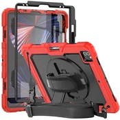 Ohišje za iPad Pro 5/4 12,9 s stojalom in naramnico Rdeče