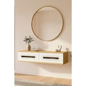 Hanah Home komoda Rany 120, 120 cm, hrast Sapphire / bela / srebrna
