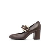 RYŁKO Čevlji s peto temno rjava