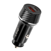 LINQ LinQ, 38W USB-C + USB za hitro polnjenje avtomobilskega polnilnika Karbonska zasnova, Črna, (5000070125)