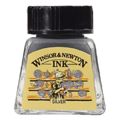 Črnilo za risanje, srebrno, 14 ml, Winsor & Newton