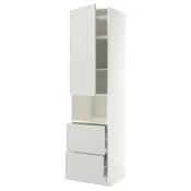 METOD / MAXIMERA Vis.elem.mikrotal. s vratima/2fioke, bela/Aspudden svetlosiva, 60x60x240 cm