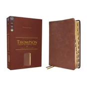 NKJV, Thompson Chain-Reference Bible, Leathersoft, Brown, Red Letter, Thumb Indexed, Comfort Print