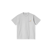 Carhartt WIP majica s kratkimi rokavi American Script siva