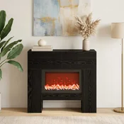 vidaXL Električni kamin Črni hrast 100 x 24,5 x 90 cm Inženirski les