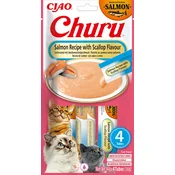 Churu Kremni mačji prigrizek - losos, 4 x 14 g - S pokrovačami