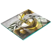 shumee Steklena kuhinjska deska za rezanje z grafično skledo za olivno olje 60x52 cm