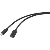 Renkforce Renkforce USB kabel USB 3.2 gen. 2x2 USB-C® vtič\, USB-C® vtičnica 1.00 m črna PVC plašč RF-4755220, (20416367)