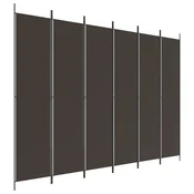Vidaxl Paravan 6-delni rjav 300x220 cm blago