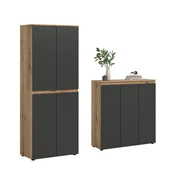 Livetastic Garderobna omara Scarpa, Barva Hrasta, Antracit, 2 Kos