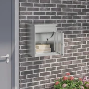 vidaXL Škatla za dostavo Črna 47,5 x 38 x 59 cm Cinkana jeklena
