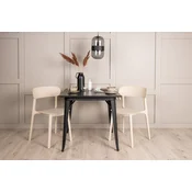 Venture Design Jedilna miza in stol komplet Tempe in Astol 80x80x75 cm črna in bež