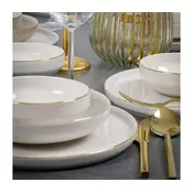 18-delni jedilni komplet, bela/zlata, porcelan