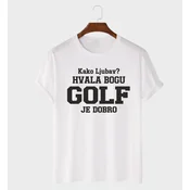 MAFIMI Majica Kako ljubav hvala bogu GOLF je dobro, Bela