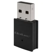 Zunanja omrežna kartica Qoltec | Ultra hiter mini Wi-Fi adapter | Standardni AC | BT 4.0 | USB 2.0 | 600 Mb/s | 2,4 GHz | 5 GHz