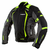 Cappa Racing tekstilna motoristična jakna AREZZO (5XL), črna-zelena