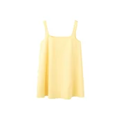 MANGO Obleka CLEAN pastelno rumena